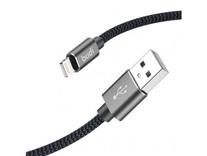 USB-A to Lightning Cable Budi 206L/2M 2.4A 2M (black)