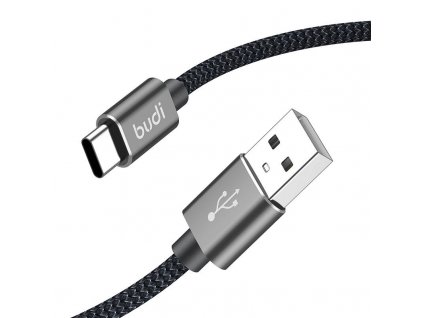 USB-A to USB-C Cable Budi 206T/2M 2.4A 2M (black)