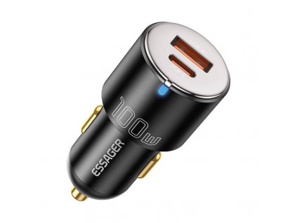 Car Charger USB-A+USB-C 100W Essager (black)