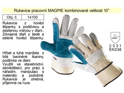 Pracovní rukavice kombinované Magpie vel. 10"