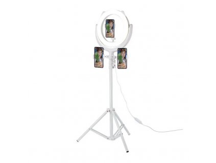 Selfie držák s kruhovým LED světlem (bílý)