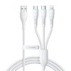 3in1 USB Cable Joyroom Starry Series USB-A to + Lightning + Type-C + Micro, 1.2m (white)