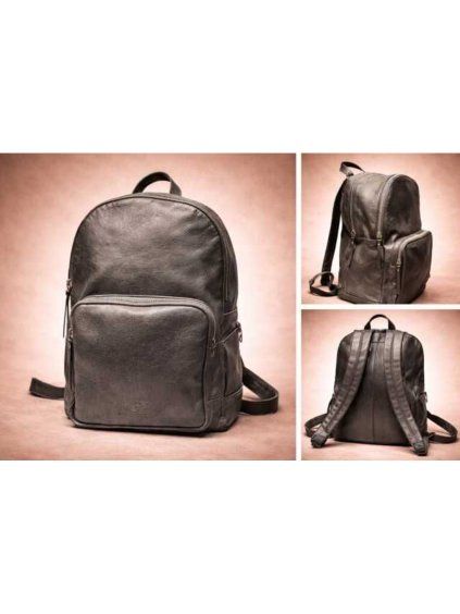 Kožený ruksak BS-6111 blk