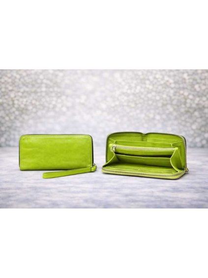 Kožená peňaženka AC-7009 apple green