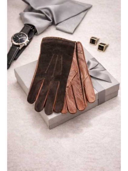 Pánske kožené rukavice 9 (Farba Brown, Veľkosť 9,5)