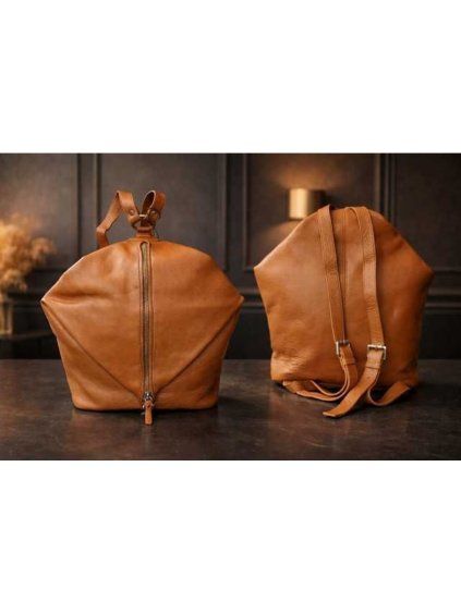 Kožený ruksak BS-6107 camel