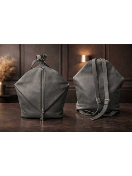 Kožený ruksak BS-6107 grey