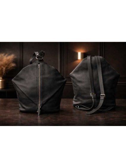 Kožený ruksak BS-6107 blk