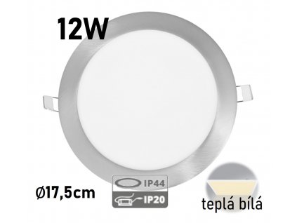 led panel chrom 12W ip44 vlhotesny kvalitni ecolite