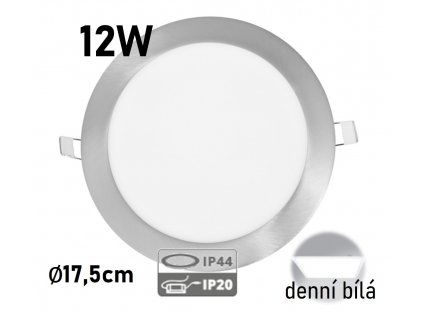 kulaty led panel vestavny chrom 12W ecolite