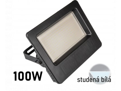 led reflektor 100W cerny studena bila fb 100