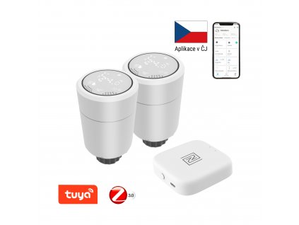 2x Immax NEO Smart Termostatická hlavice Zigbee + Smart NEO BRIDGE PRO v2