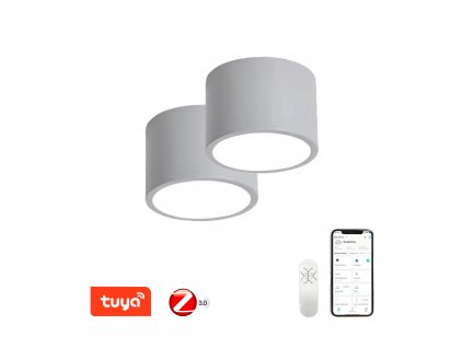 Immax NEO sada 2x RONDATE Smart stropní svítidlo 15cm 12W šedé Zigbee 3.0 + DO