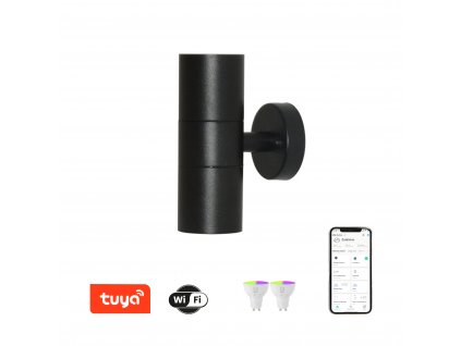 Immax NEO PARED double Smart černé bodové nástěnné svítidlo venkovní 2xGU10 RGB,CCT,WiFi