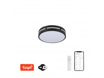 Immax NEO LITE PERFECTO Smart stropní svítidlo kruh 30cm, 24W černé Tuya WiFi