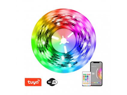 smart LED pásek RGB+CCT ovládaní mobilem 5m barevný+stmívatelný WiFi TUYA Dálk.ovladač, MUSIC