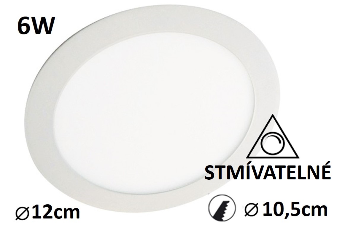 LED panel stmívatelný 6W LN6 kulatý 120mm vestavný | MaxLumen.cz Barva světla: teplá bílá