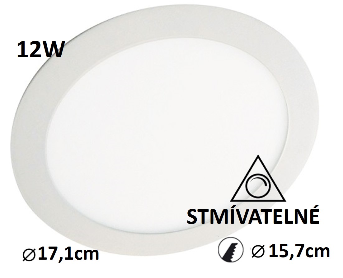 stmívatelný LED panel LN6 171mm 12W vestavný | MaxLumen.cz Barva světla: teplá bílá