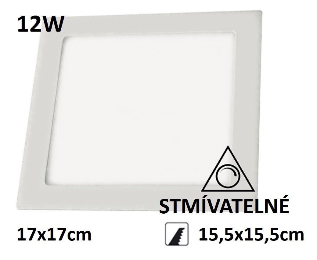 LED panel stmívatelný SN12 čtverec 171x171mm vestavný 12W | MaxLumen.cz Barva světla: teplá bílá
