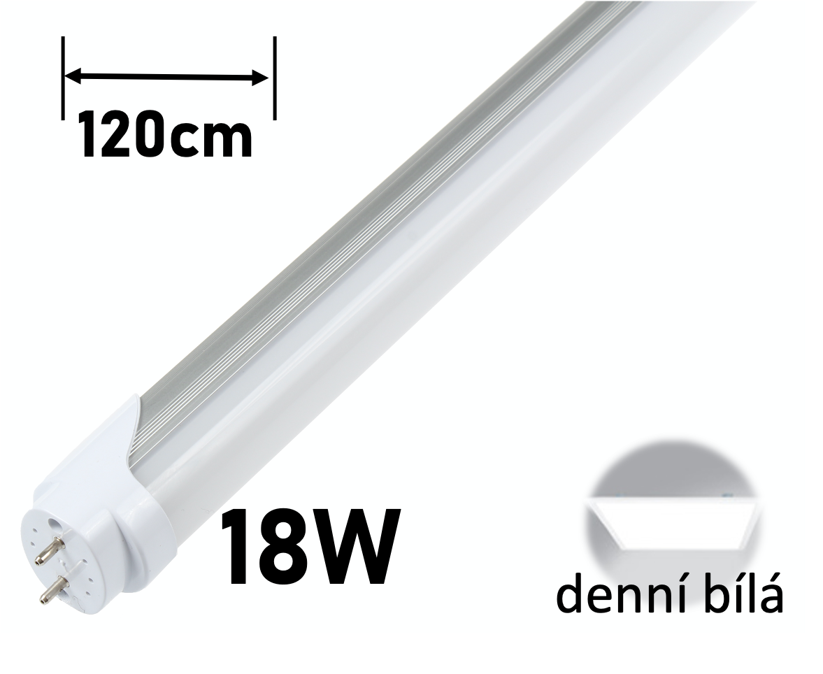 LED trubice 120cm/140lm opálový kryt DENNÍ BÍLÁ led zářivka