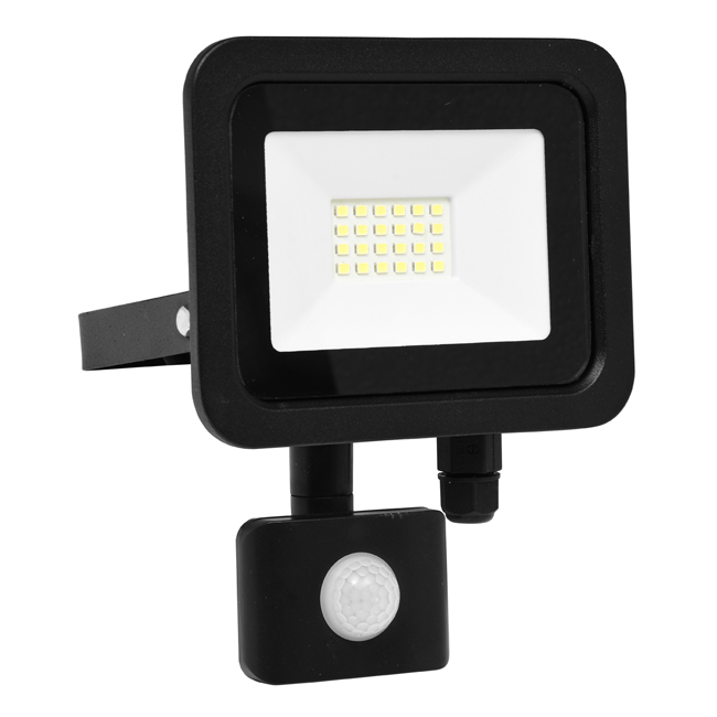 LED reflektor vč. PIR,20W,5000K,IP65,1600Lm