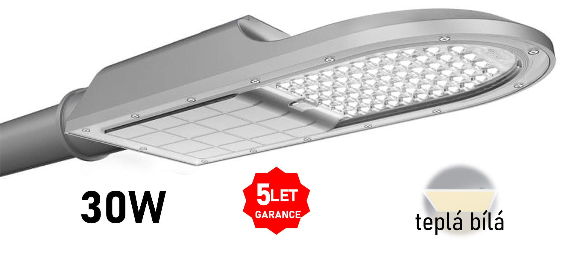 LED veřejné osvětlení ETIDE-B 30W 2700K TEPLÁ BÍLÁ záruka 5 LET ST19-30W