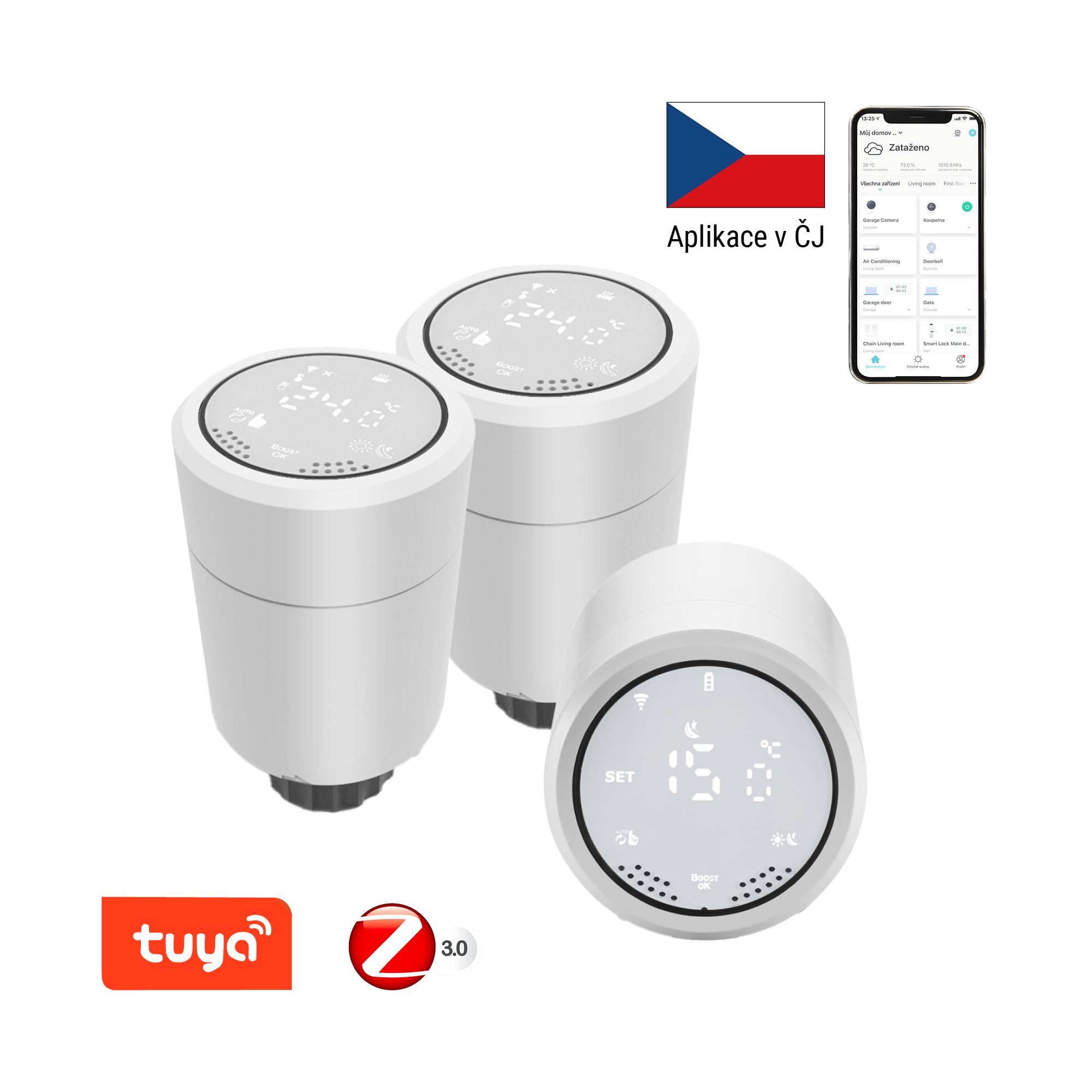 3x Immax NEO Smart Termostatická hlavice Zigbee