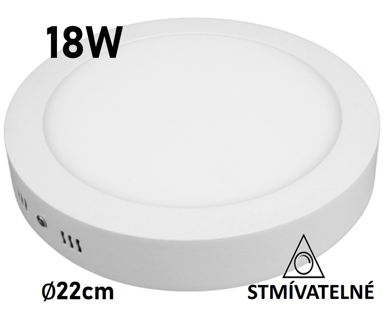 LED panel stmívatelný PL18 kulatý 220mm 18W Přisazený Barva světla: studená bílá