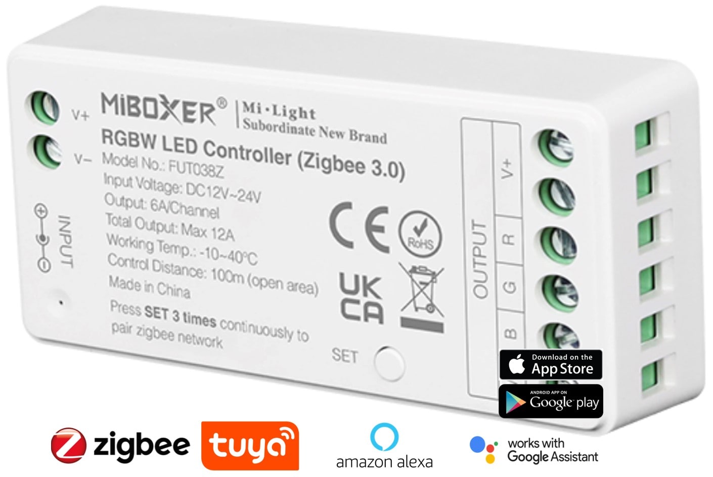 přijímač pro RGBW LED pásky , Mi-light ZigBee 3.0, 12V 24V,12A | IKEA | HUE | NEO