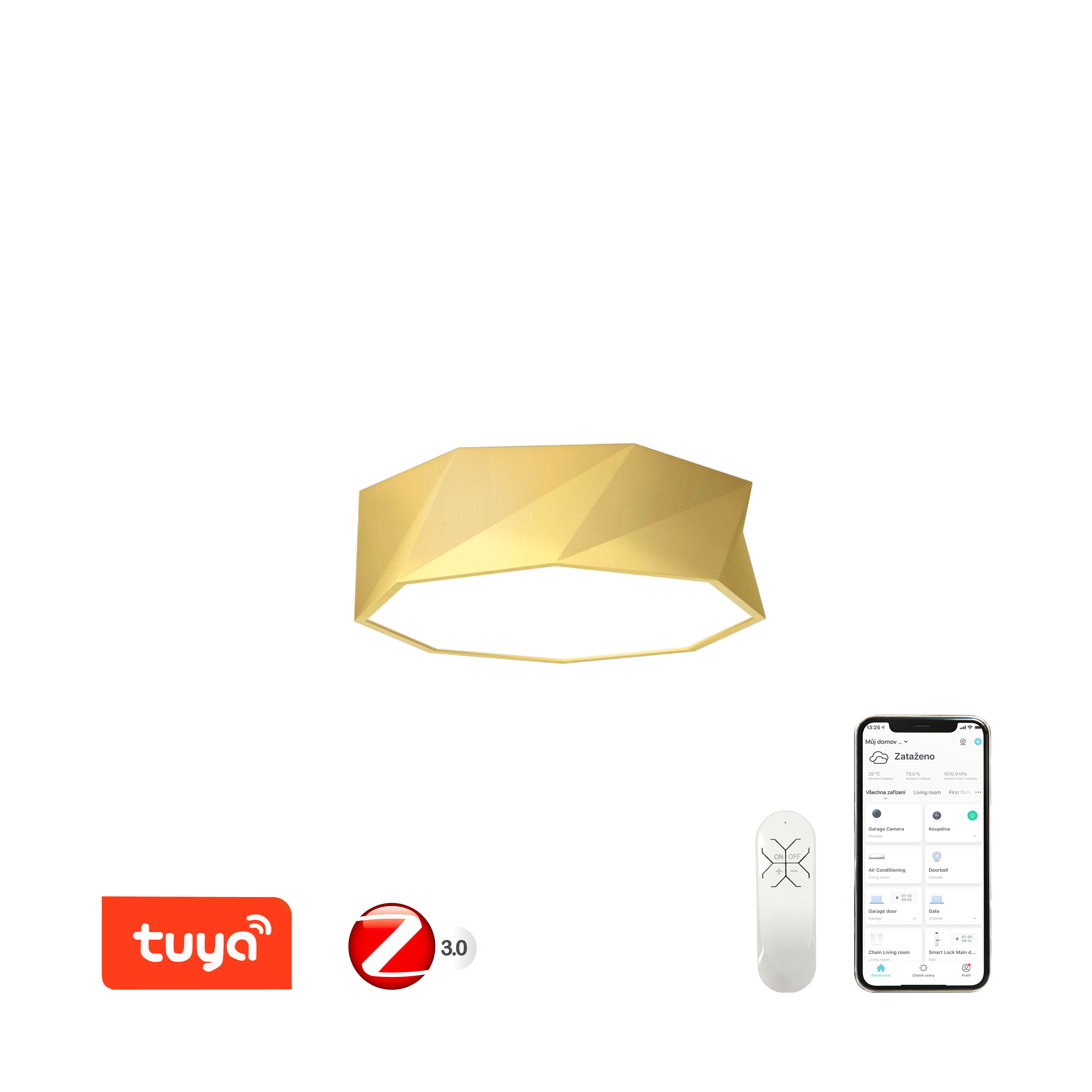 Immax NEO DIAMANTE Smart stropní svítidlo 40cm W zlaté Zigbee 3.0