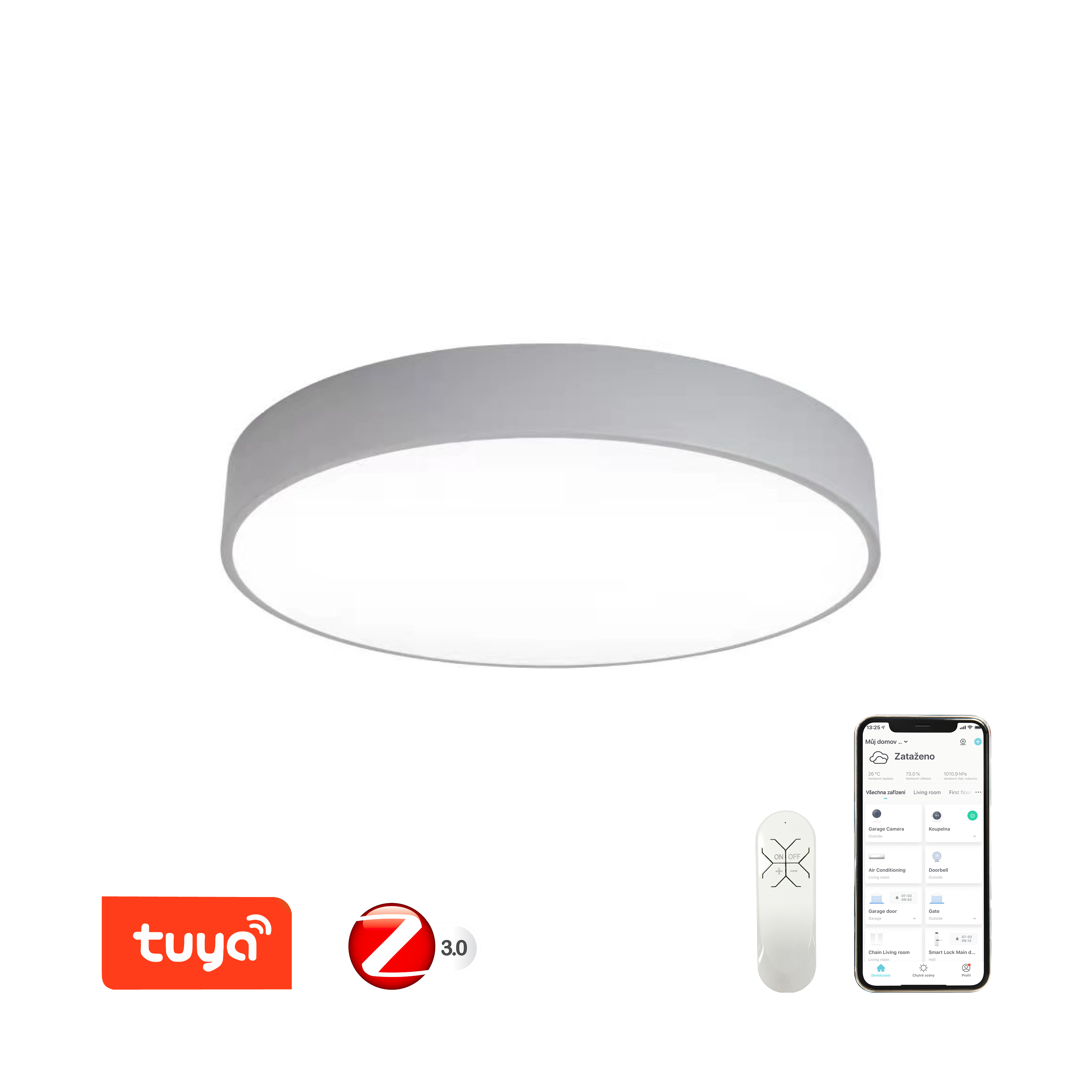 Immax NEO RONDATE Smart stropní svítidlo 60cm 50W šedé Zigbee 3.0