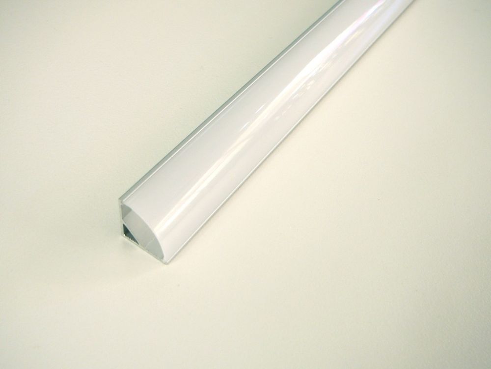 LED profil R5 - rohový hliníkový | Maxlumen.cz varianta profilu: profil+ kulatý kryt mléčný 2m