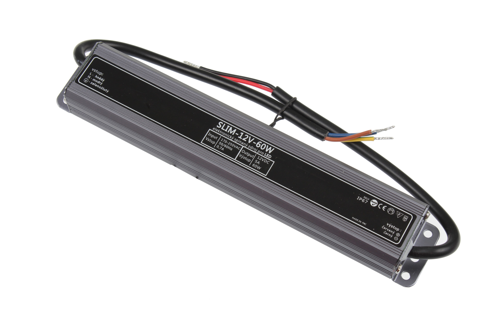 LED zdroj 12V 60W IP67 SLIM-12V-60W