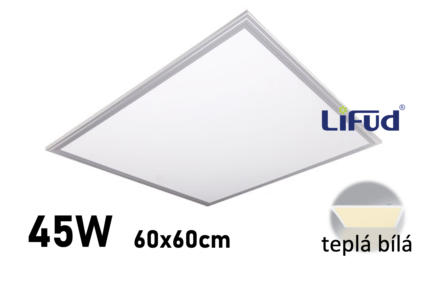 LED panel Zeus 60x60 45W stříbrný, teplá bílá | MaxLumen.cz