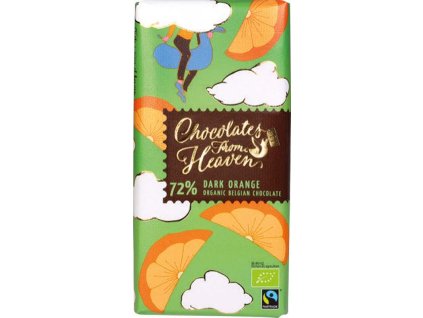 Chocolates From Heaven Čokoláda hořká pomeranč 72% BIO 100g