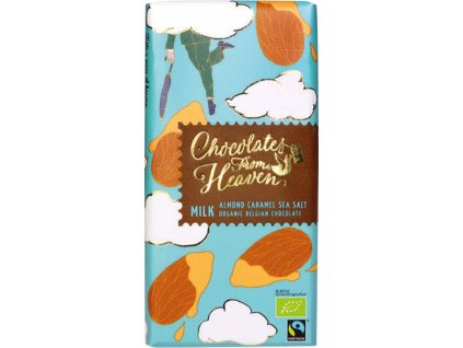 Chocolates From Heaven Čokoláda mléčná mandle,karamel,mořs.sůl BIO 100g