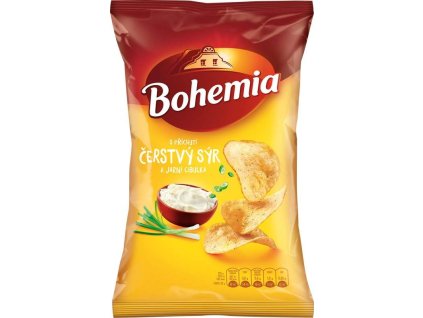 Bohemia Chipsy čerstvý sýr+jarní cibulka 130g