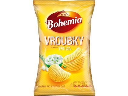 Bohemia Vroubky Chipsy sýr+jarní cibulka 120g