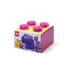 LEGO® 5009342 Ružový priehľadný úložný box v tvare kocky