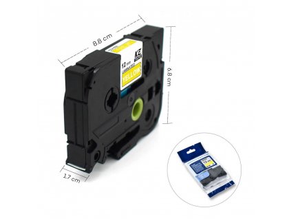 12mm TZ 635 White on Yellow Label Tape Compatible for Brother P touch TZe 635 Tze.jpg q50