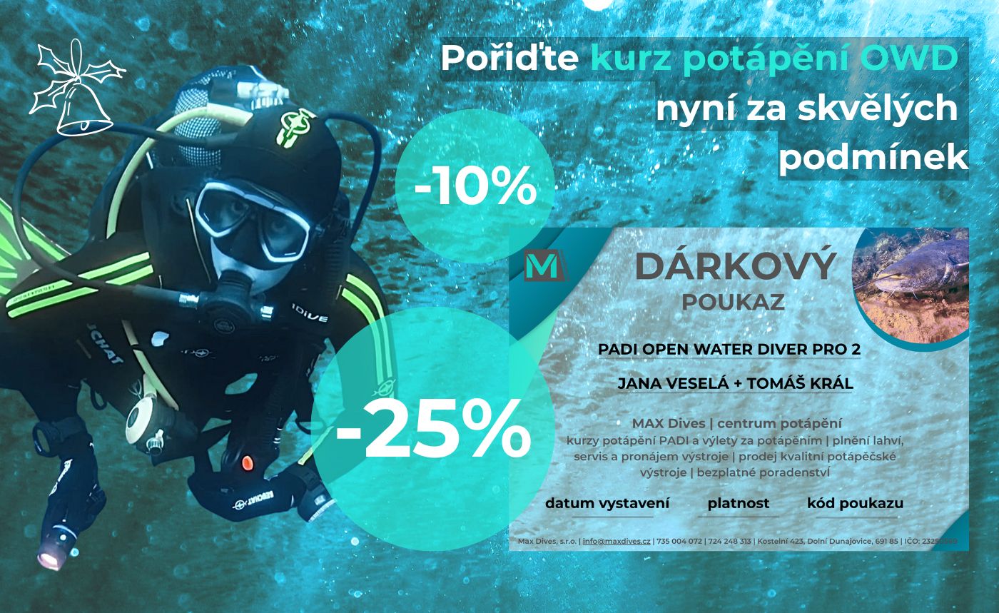 Kurz potápění PADI Open Water Diver | OWD | Brno a okolí | Max Scuba | Max Dives