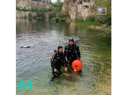 Ponor na zkoušku v lomu PADI Brno