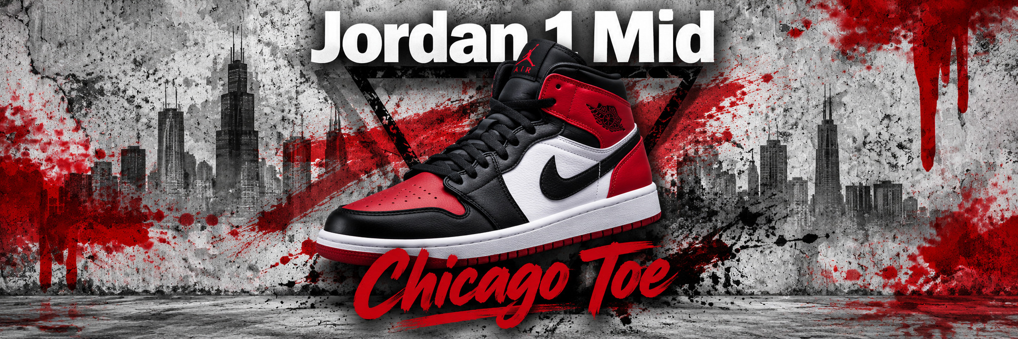 AIR JORDAN 1 MID CHICAGO TOE