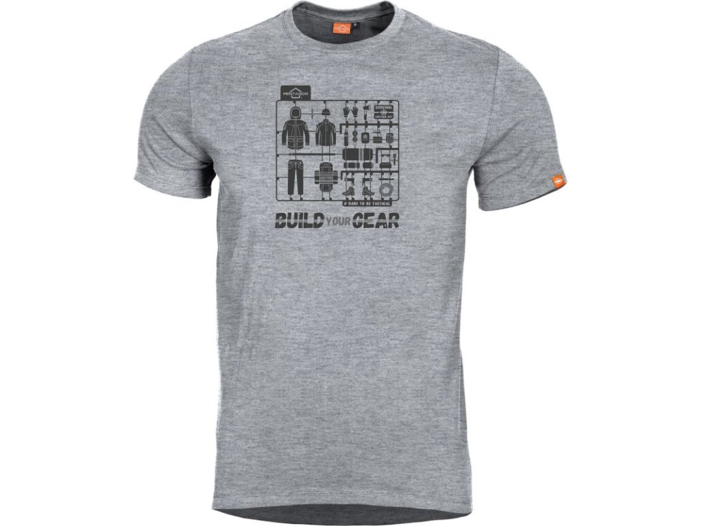 PENTAGON Tričko BUILD YOUR GEAR - melange (K09012-BG-MEL)
