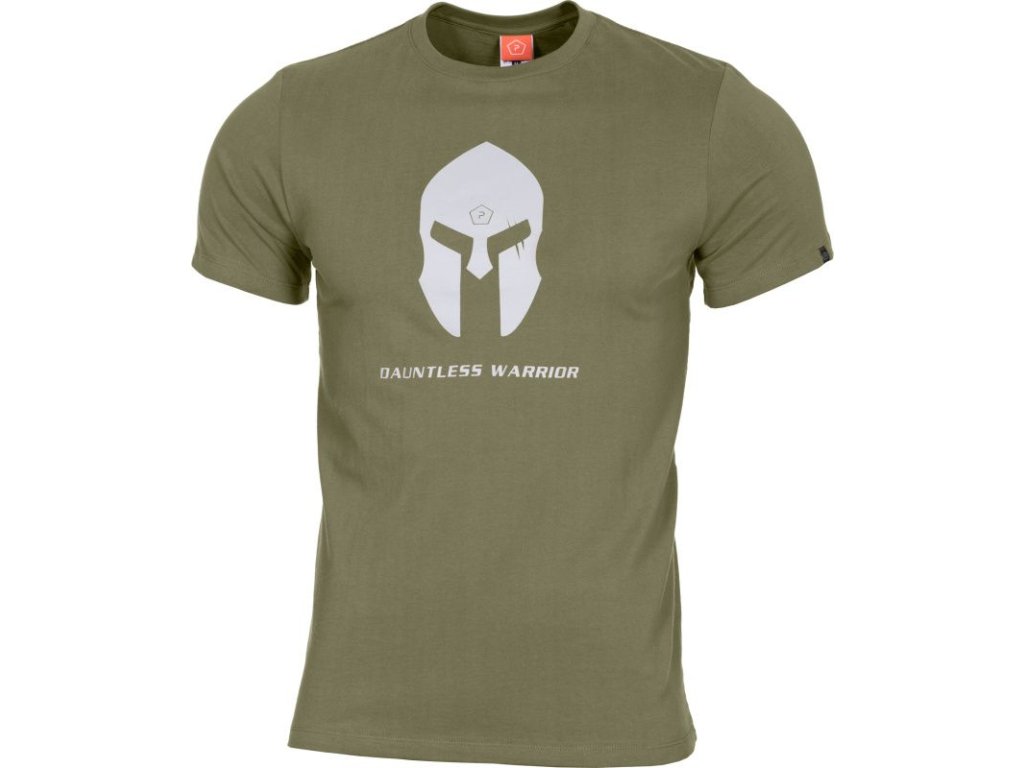 PENTAGON Tričko SPARTAN HELMET - olivové (K09012-SH-OLV)