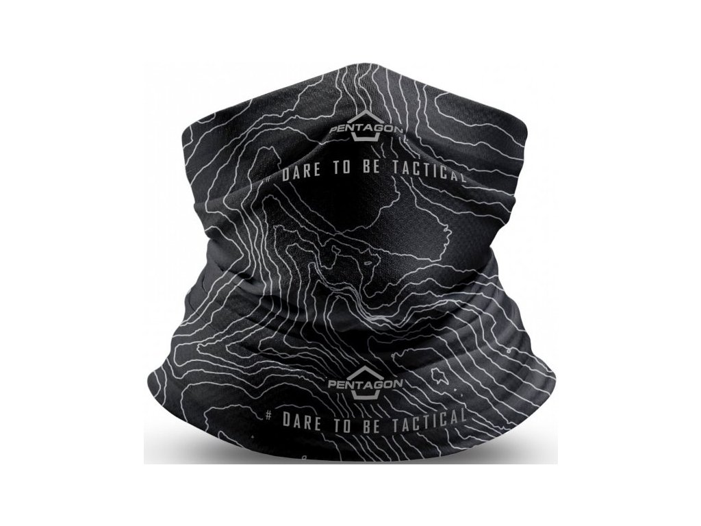 PENTAGON Multifunkčná šatka Skiron Topographic - black (K14013-TM)