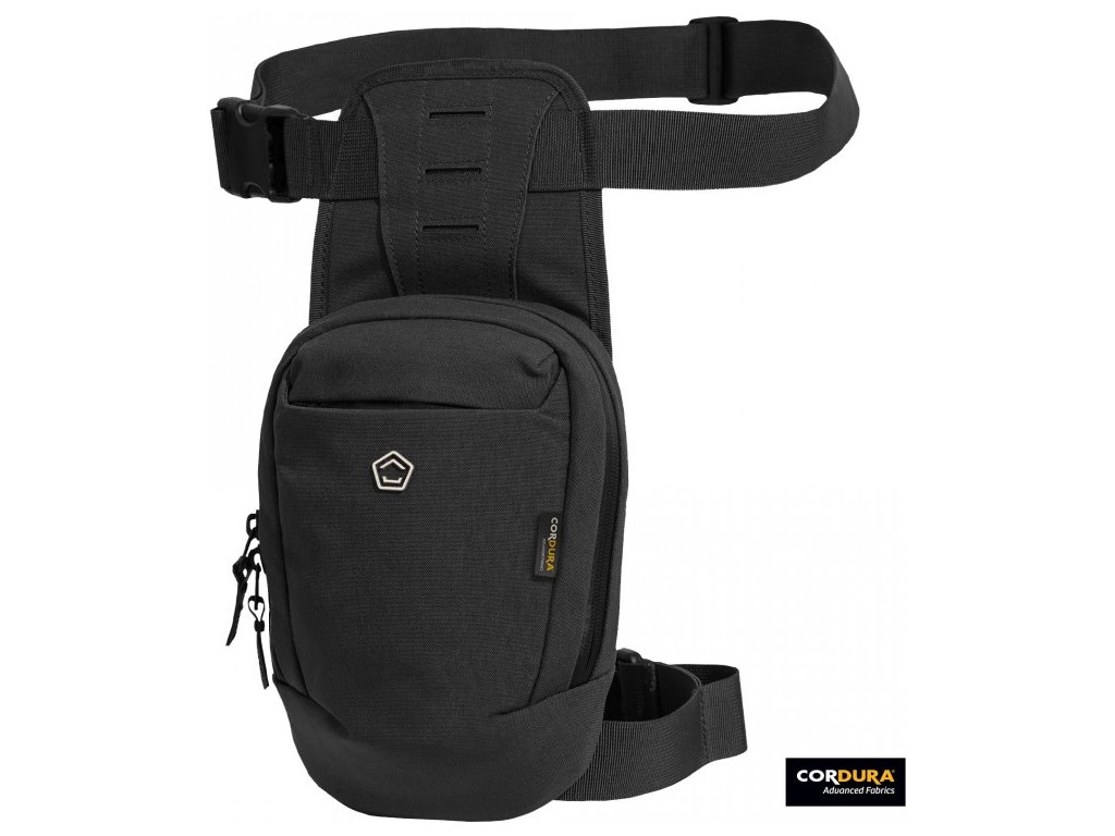 PENTAGON Stehenné puzdro Consul Thigh Pouch - black (K17087)