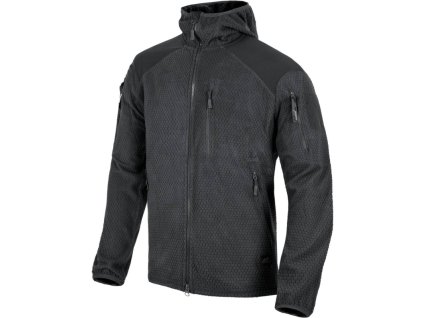 HELIKON Bunda Alpha s kapucňou Grid fleece - black (BL-ALH-FG-01)