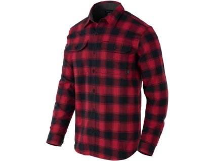 HELIKON Blúza GreyMan Shirt - coral crimson checkered (KO-GMN-NS-PH)