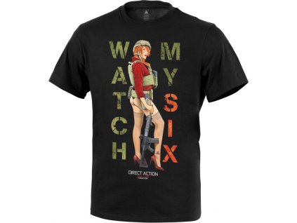 DIRECT ACTION Tričko Watch My Six - black (TS-WMSX-CTN-BLK)